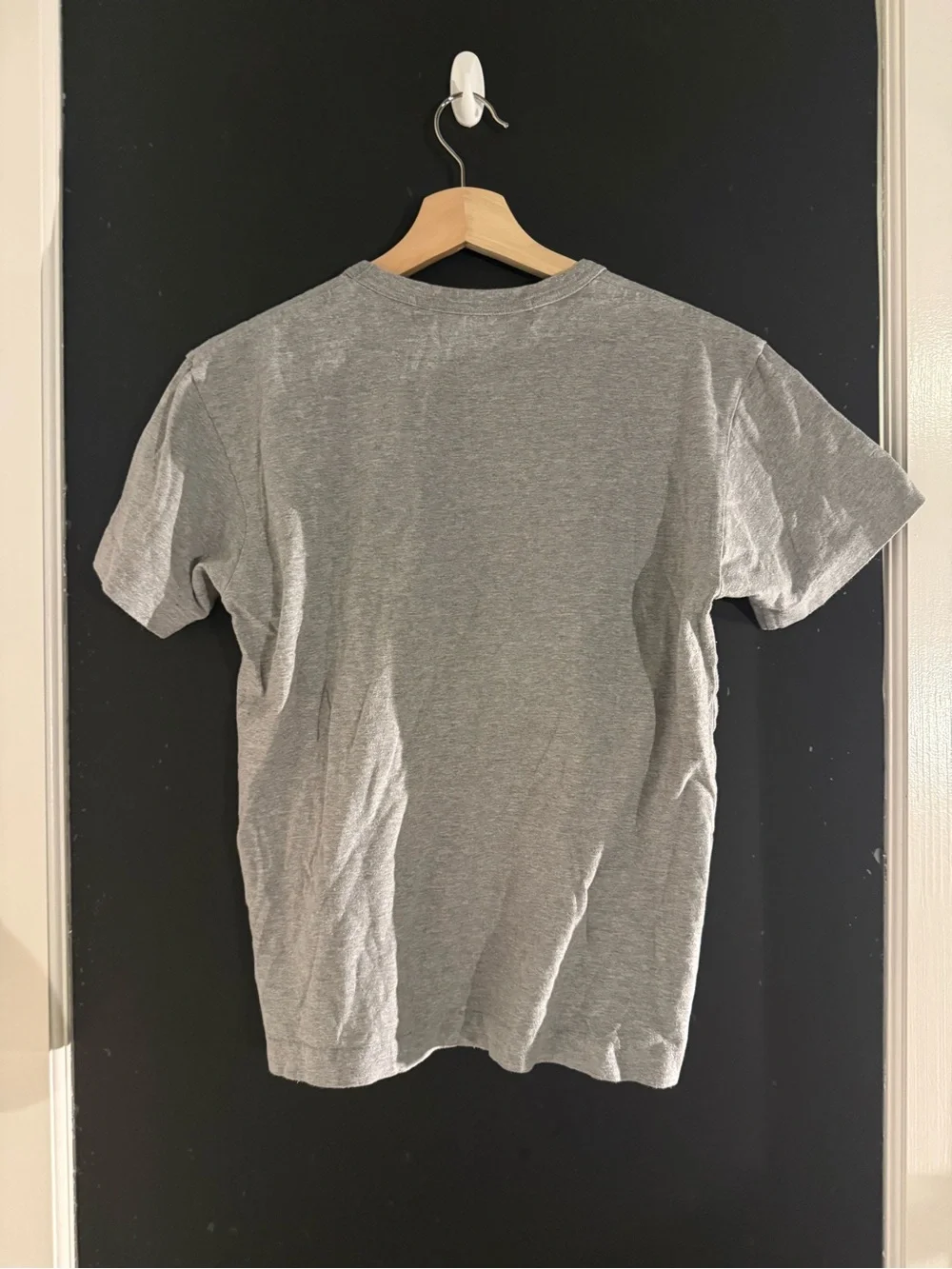 Comme des Garçons PLAY Grey Tee with Black Heart Patch